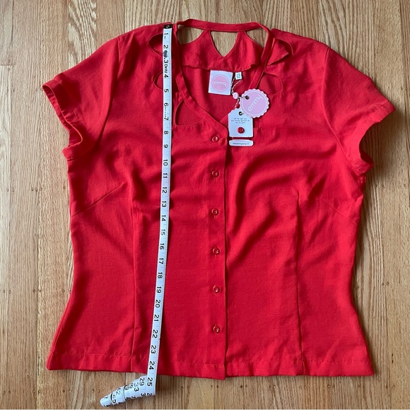 Emmy Design Sweden bright orange blouse NWT - Picture 7 of 8
